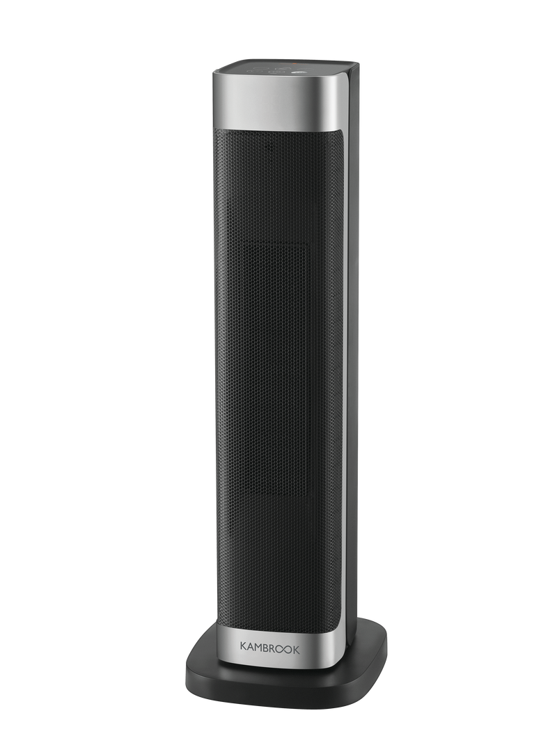 CAYNEL Black Tower Ceramic Heater With 3D Flame Effect & Oscillation – Touch Control, Perfect For Home Or Office!